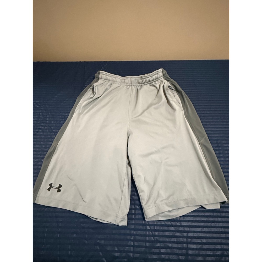 Under Armour HeatGear Mens Loose Fit Athletic Shorts Gray Small